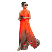 Dress Elegant Party Beach Dress Solid Long Dresses Loose Sleeveless Round Neck Chiffon Vestidos Women Dress ELY