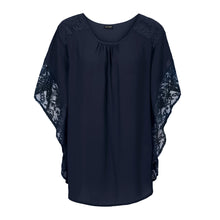 Elegant Lace Blouse Shirt Loose Batwing Sleeve Women Tops Short Sleeves Blouse V Neck Lace Crochet Blusas Mujer ELY