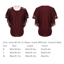 Elegant Lace Blouse Shirt Loose Batwing Sleeve Women Tops Short Sleeves Blouse V Neck Lace Crochet Blusas Mujer ELY