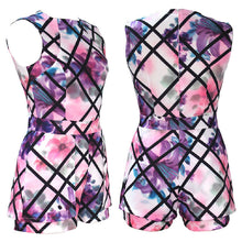 Women Floral Sleeveless Slim mini Jumpsuit Playsuit Divided Skirt Printed Floral Plaid Women Jumpsuit Fitness Rompers ELY
