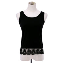 Women Lace Tops Sleeveless Casual T-shirt Vest Crop Tops Camis Black Blue Purple ELY