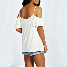 Spaghetti Strap Women Shirts Crop Top Off Shoulder Tops Camisa Femme Loose Casual Camisas Mujer Blouses cropped feminino ELY
