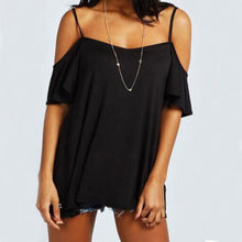 Spaghetti Strap Women Shirts Crop Top Off Shoulder Tops Camisa Femme Loose Casual Camisas Mujer Blouses cropped feminino ELY