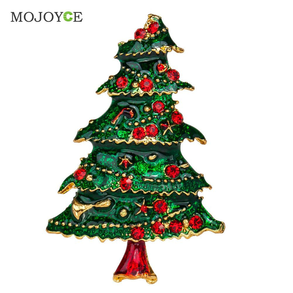 Sunny Multi-Colored Crystal Christmas Tree Brooch Pin Christmas Gift 1STL ELY