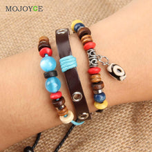Three Eyes Beads Braid Bracelet Girl Boy String Band Bangle 1STL ELY