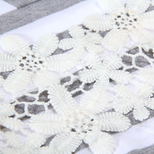Top Striped Short-sleeve Lace Patchwork Loose Cotton O Neck T-shirt Women Casual Lace T-shirts 1STL ELY