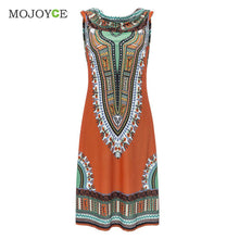 Traditional African Print Dashiki Women Dress Bodycon Sexy Sleeveless Slim Dress Hooded Vestido De Festa Dashiki for Women ELY