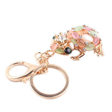 Trending test in Korea Cat eye stone Top Frog Keychain Crystal purse Bag Key Chain ELY