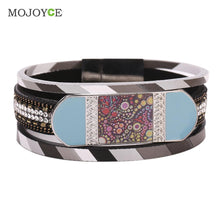 Trendy Women Casual Leather Cuff Wide Rope Bracelets Bangles ELY