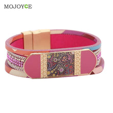 Trendy Women Casual Leather Cuff Wide Rope Bracelets Bangles ELY
