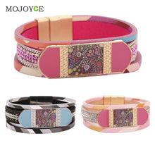 Trendy Women Casual Leather Cuff Wide Rope Bracelets Bangles ELY