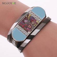 Trendy Women Casual Leather Cuff Wide Rope Bracelets Bangles ELY