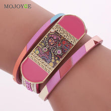 Trendy Women Casual Leather Cuff Wide Rope Bracelets Bangles ELY