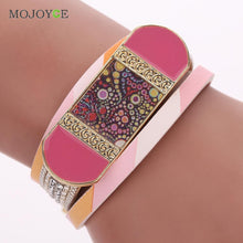 Trendy Women Casual Leather Cuff Wide Rope Bracelets Bangles ELY