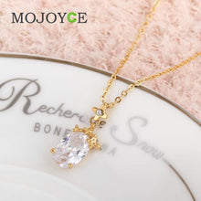Twinkling Zircon Necklace Lady Crystal Pendant Jewelry Gold Filled 1STL ELY