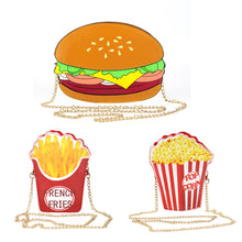 Unique Cartton Crossbody Bags for Women Hamburger French Fries Popcorn Shape Shoulder Messenger Bags Handbag Bolsas Femininas ELY