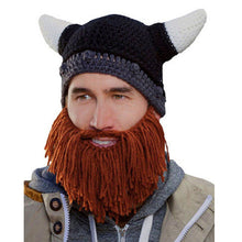 Unique Men Beard Mustache Hat Cap Barbarian Looter Knit Crochet Beanie Cap Hat Bonnet Mens Hats ELY