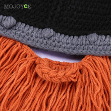 Unique Men Beard Mustache Hat Cap Barbarian Looter Knit Crochet Beanie Cap Hat Bonnet Mens Hats ELY
