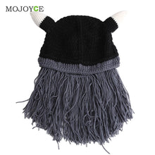 Unique Men Beard Mustache Hat Cap Barbarian Looter Knit Crochet Beanie Cap Hat Bonnet Mens Hats ELY