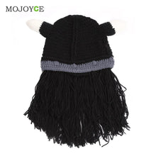 Unique Men Beard Mustache Hat Cap Barbarian Looter Knit Crochet Beanie Cap Hat Bonnet Mens Hats ELY
