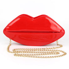 Unique PU Leather Women Handbag Messenger Bag Evening Bags Red Lips Shape Women Handbags Purse Lady Clutch Chain Shouder Bag ELY