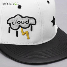 Bboy Hip Hop Cap Men Women Star Printing Adjustable Baseball Cap Snapback Hat White Black PU Leather Baseball Hat ELY