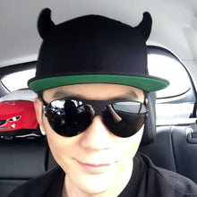 Men Women Adjustable Baseball Ox Horn Hat Flat Along The Hip-hop Cap ELY