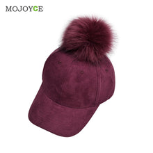 Suede Baseball Hat Women Men Faux Buckskin Pom Pom Ball Adjustable Baseball Cap Candy Color Suede Hats ELY
