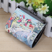 Various Graffiti PU Leather Hasp Clutch Wallet Printing Cartoon Owl Coin Pocket Money Bag Women Wallet Literary Style Purse ELY