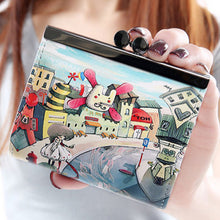 Various Graffiti PU Leather Hasp Clutch Wallet Printing Cartoon Owl Coin Pocket Money Bag Women Wallet Literary Style Purse ELY