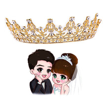Vintage Crystal Gold Crown Bridal Headwear Wedding Tiara Hair Accessories Hair Jewelry for Bride ELY