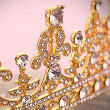 Vintage Crystal Gold Crown Bridal Headwear Wedding Tiara Hair Accessories Hair Jewelry for Bride ELY