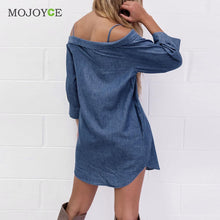Vintage Off Shoulder Top Jeans Shirt Women Blusas Casual Denim Blouses Plus Size Women Clothing Women Tops ELY
