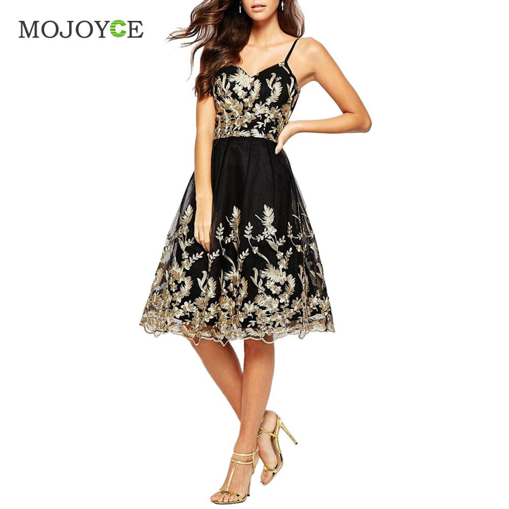 Vintage Lace Lady Women Dress Sleeveless Vestidos Formal Mini Party Dress Black Printing Dress M L XL Vestido de festa ELY