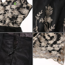 Vintage Lace Lady Women Dress Sleeveless Vestidos Formal Mini Party Dress Black Printing Dress M L XL Vestido de festa ELY