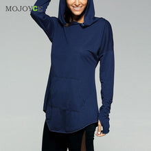 Vintage Long Sleeve Pocket Hoodie Navy Hoodies Women Tunic Casual Women Hoodies Sweatshirts Outerwear Sweatshirt Women ELY