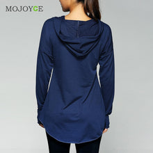 Vintage Long Sleeve Pocket Hoodie Navy Hoodies Women Tunic Casual Women Hoodies Sweatshirts Outerwear Sweatshirt Women ELY