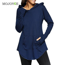 Vintage Long Sleeve Pocket Hoodie Navy Hoodies Women Tunic Casual Women Hoodies Sweatshirts Outerwear Sweatshirt Women ELY