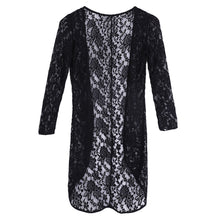 Vintage Sexy Black Lace Women Blouses Beach Shawl Cover Up Shirt Women 1STL ELY