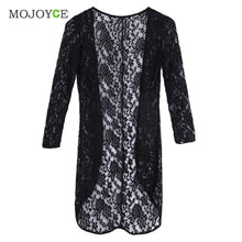 Vintage Sexy Black Lace Women Blouses Beach Shawl Cover Up Shirt Women 1STL ELY