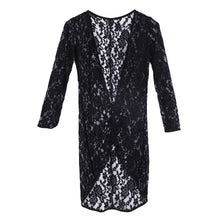 Vintage Sexy Black Lace Women Blouses Beach Shawl Cover Up Shirt Women 1STL ELY