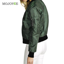Vintage Zip Up Classic Padded Black Bomber Jacket Women Army Green Biker Coat Stylish Long Sleeve Women Basic Coats Army Jacket ELY