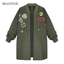 Warm Long Bomber Jacket Women Coat Slim Parka Baseball Jacket Army Green Black Long Overcoat Plus Size 1STL ELY