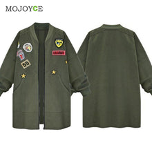 Warm Long Bomber Jacket Women Coat Slim Parka Baseball Jacket Army Green Black Long Overcoat Plus Size 1STL ELY