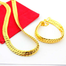 24K Jewelry Set24K Gold Plated Necklace Bracelet Jewelry NecklaceBridal Yellow Gold Jewelry Bracelet YHDS 4 ELY