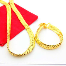 24K Jewelry Set24K Gold Plated Necklace Bracelet Jewelry NecklaceBridal Yellow Gold Jewelry Bracelet YHDS 4 ELY