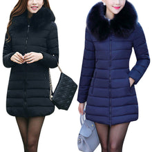 Cotton Thick Parkas Down Coat Women Long Plus Size Raccoon Fur Collar Hooded OutwearWomen Jacket outwear XL 2XL 3XL ELY