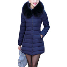 Cotton Thick Parkas Down Coat Women Long Plus Size Raccoon Fur Collar Hooded OutwearWomen Jacket outwear XL 2XL 3XL ELY