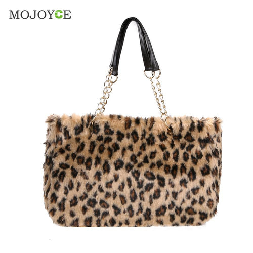 Plush Women Bag Fur Chain Handbag Ladies Shoulder Bag Larger Capacity Tote Clutch Bolsa Feminina ELY