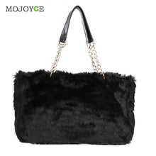 Plush Women Bag Fur Chain Handbag Ladies Shoulder Bag Larger Capacity Tote Clutch Bolsa Feminina ELY